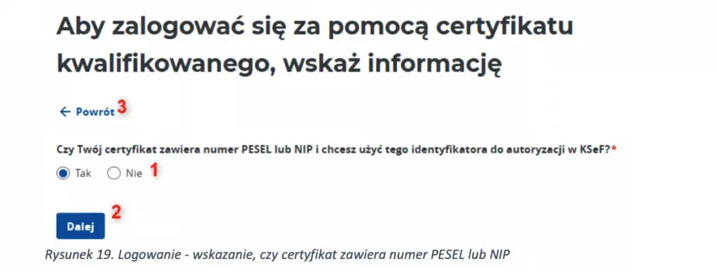 Okno potwierdzenia z przyciskiem Tak